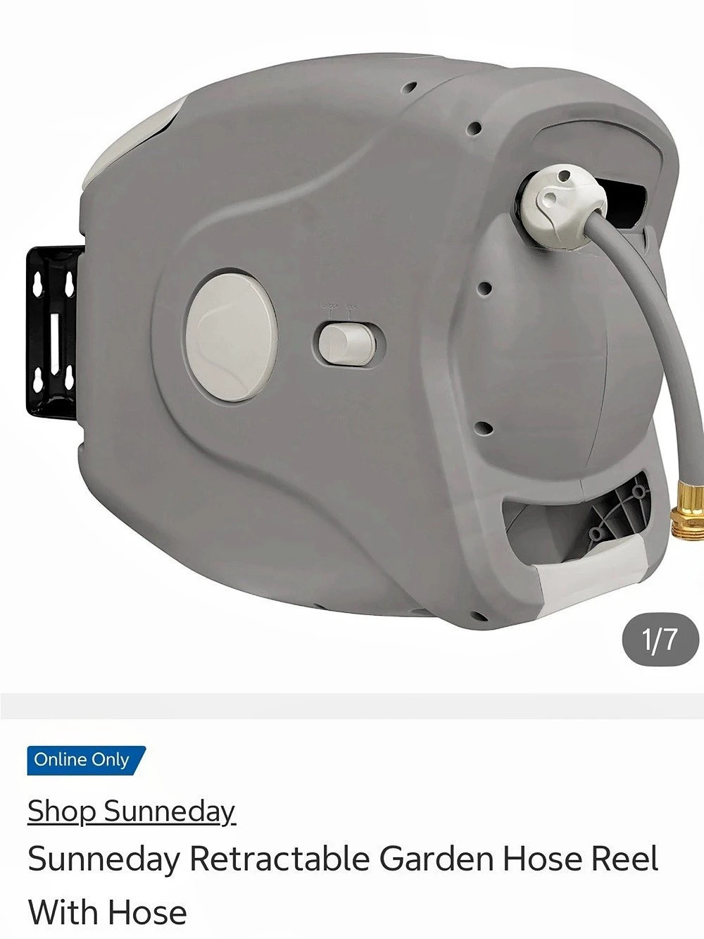 Sunneday Retractable Garden Hose Reel Gray